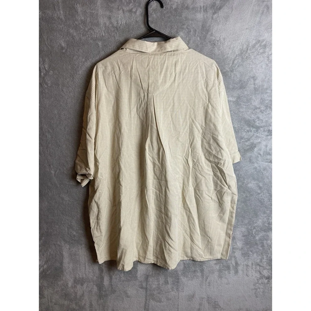 Sportif XXL Mens Tan Short Sleeve Button-Up Shirt Cotton New